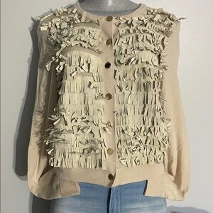 Tory Burch Cream Knit Cardigan